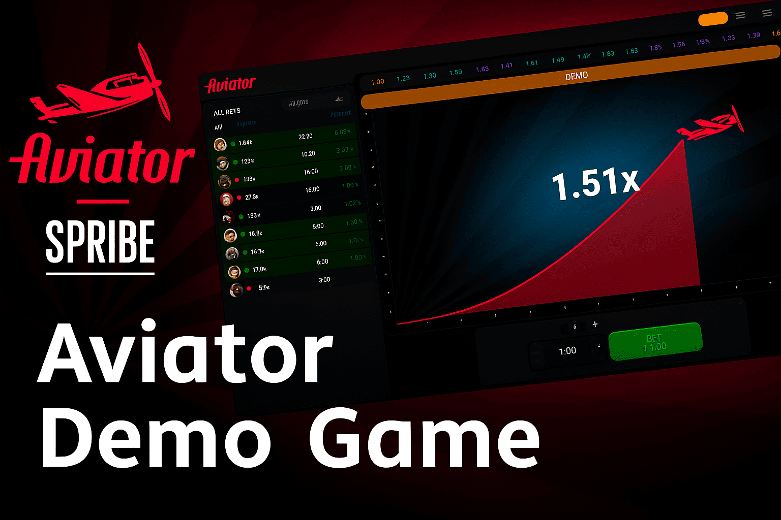Aviator Demo Game interface with rising multiplier, showcasing practice mode for crash game by Spribe in a virtual casino setting