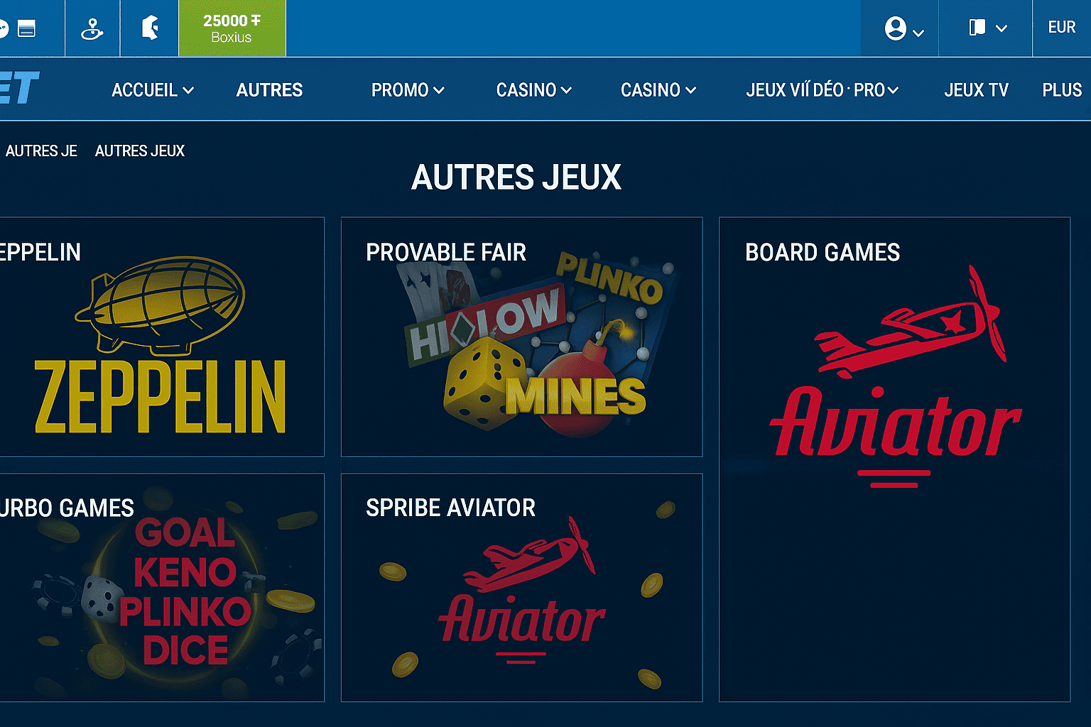 Jouer à Aviator 1xBet